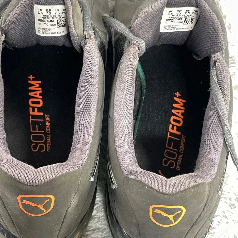Puma Viz Runner Mens‎ Sneaker 7.5 Black Lace Up Orange Accents